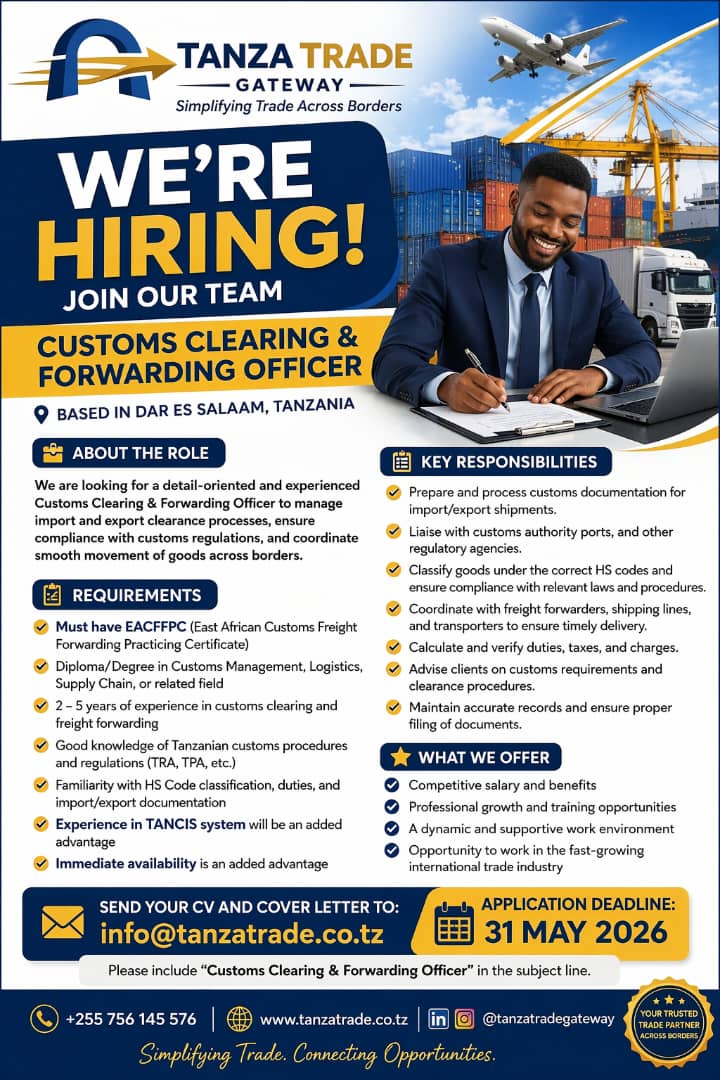 Career Opportunities at Tanza Trade Gateway